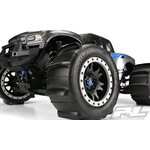 Pro-Line Sling Shot 4.3" Pro-Loc Sand Tires Mounted for X-MAXX Front or Rear, Mounted on Impulse Pro-Loc Black Wheels with Stone Gray Rings (2pc) 10146-13