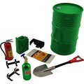 ValueRC Oil Tank Extinguisher Nos Bottle Shovel Set
 for 1/10 RC Crawler Green