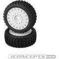 JConcepts MAGMA TIRES (Yellow Compound) PRE-MOUNTED ON CHEETAH WHEELS (17mm And 12mm Hexes) Valkoinen