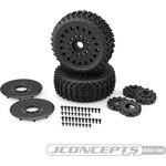 JConcepts MAGMA TIRES (Yellow Compound) PRE-MOUNTED ON CHEETAH WHEELS (17mm And 12mm Hexes) Black
