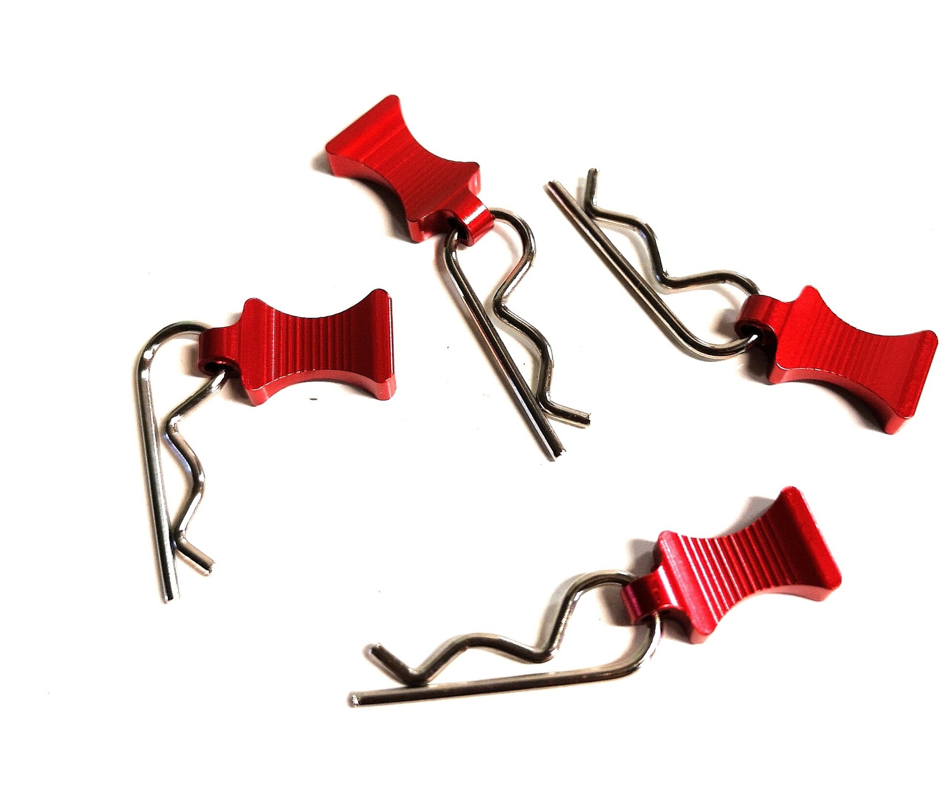 ValueRC Body Clips with Aluminum Retainers 4pcs/set Röd