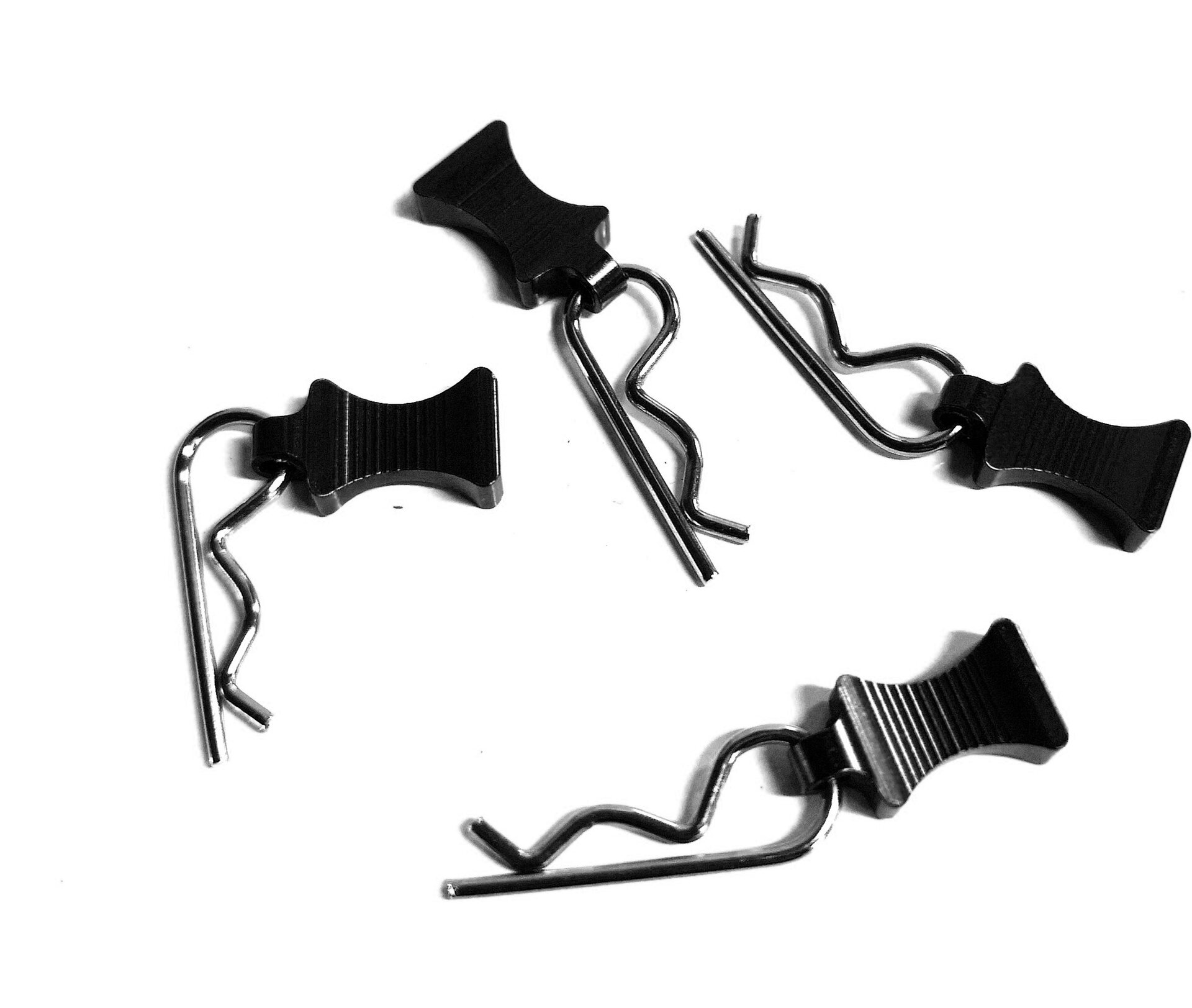 ValueRC Body Clips with Aluminum Retainers 4pcs/set Svart