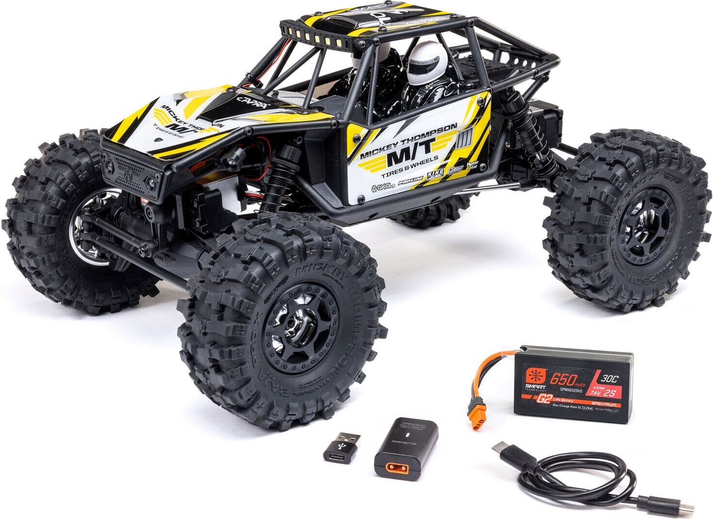 Axial 1/18 UTB18 Capra 4WS 4X4 RTR Brushed Rock Crawler (Battery & Charger Included) Kollane