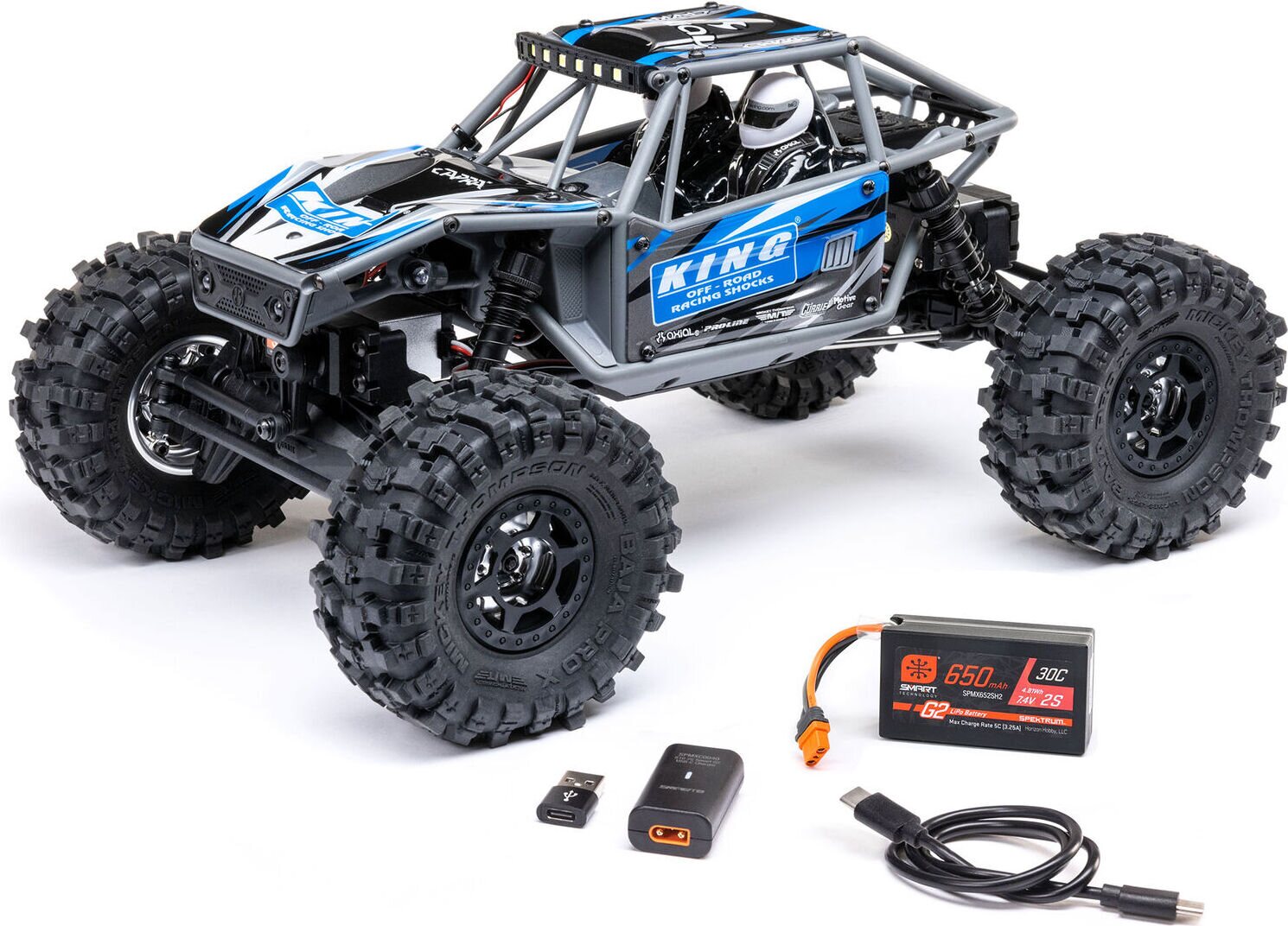 Axial 1/18 UTB18 Capra 4WS 4X4 RTR Brushed Rock Crawler (Battery & Charger Included) Sinine