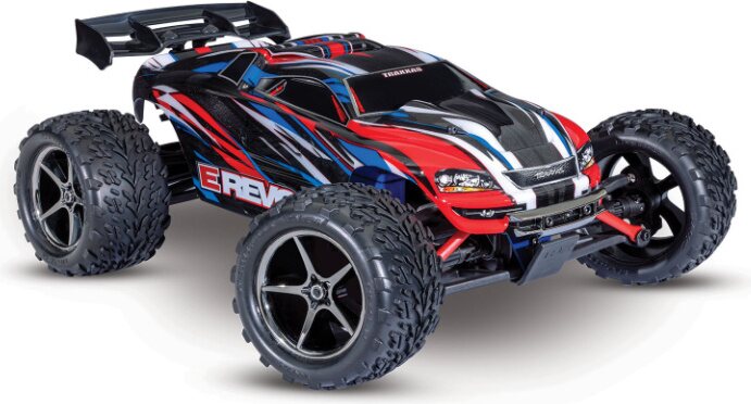 Traxxas E-Revo 1/16 4WD RTR TQ Red-Blue USB-C With Batt/Charger Punainen