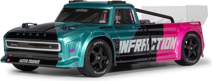 ARRMA RC 1/8 INFRACTION 223S DSC 4x4 Brushless All-Road Street Bash Truck RTR Pink