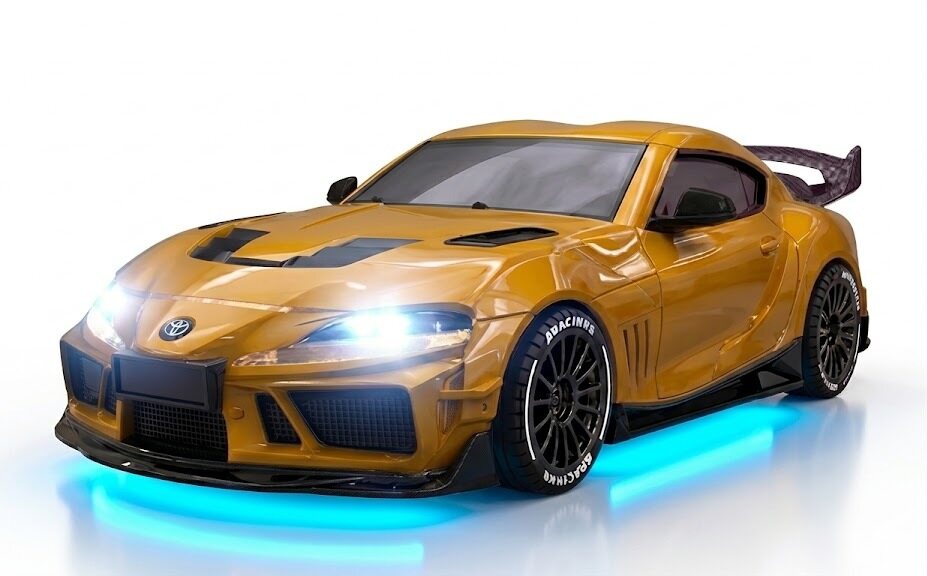 Absima 1:43 TOYOTA SUPRA RC DRIFT‑MONSTER Keltainen