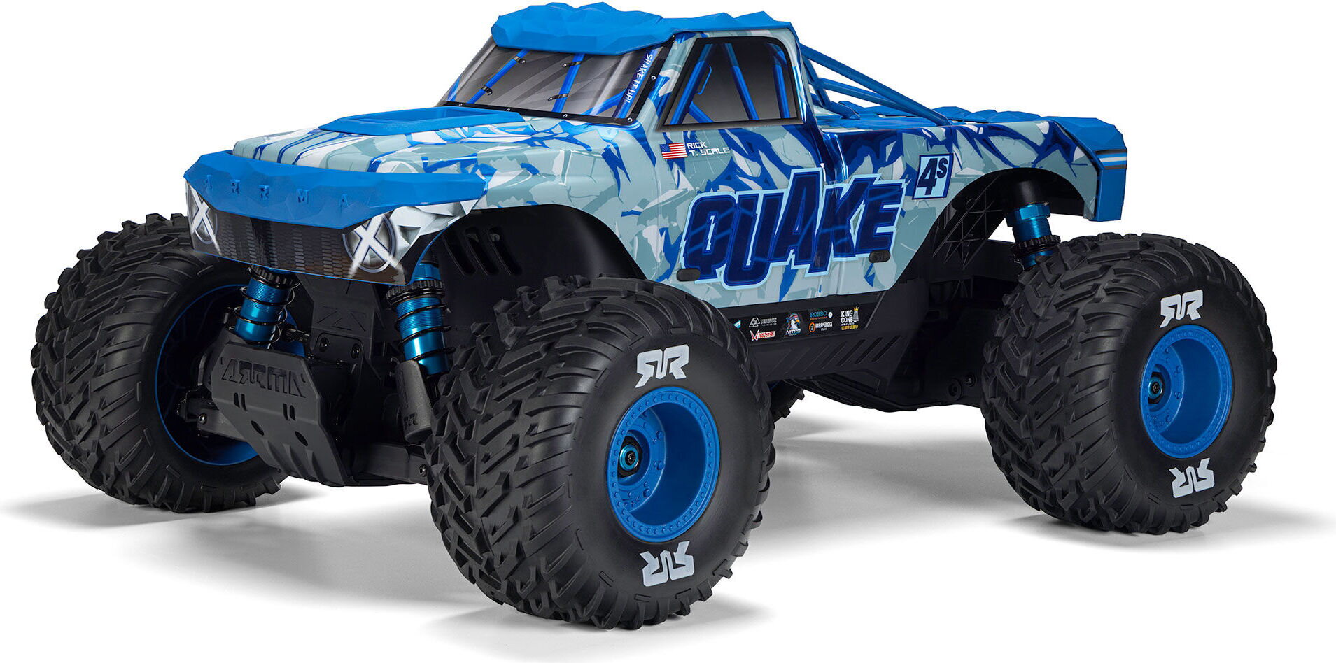 ARRMA RC 1/8 QUAKE 4S DSC 4X4 RTR Brushless Monster Truck Sininen