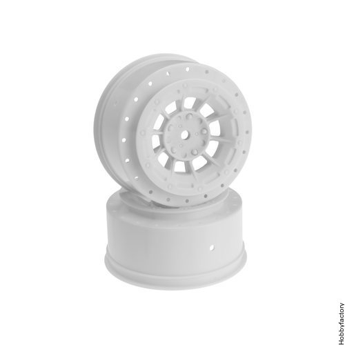 JConcepts HAZARD - SC5M/SC6.1/ProSC10 Wheel. White, Yellow, Black White