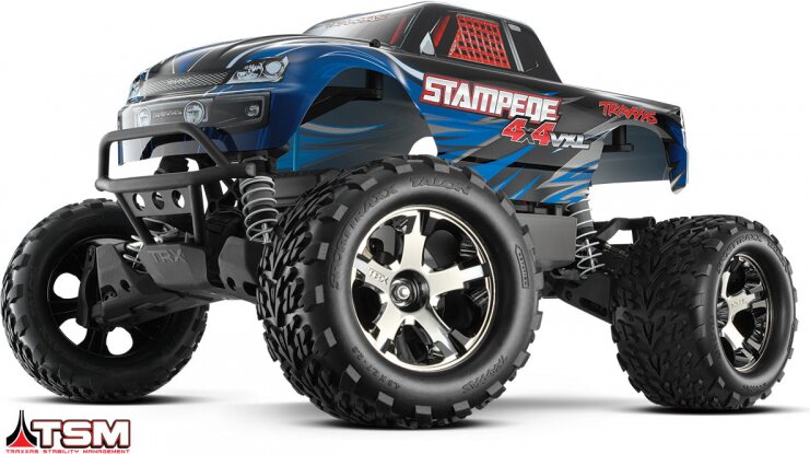 Traxxas Stampede 4x4 VXL 1/10 RTR TQi TSM - w/o Batt & Charger Sininen