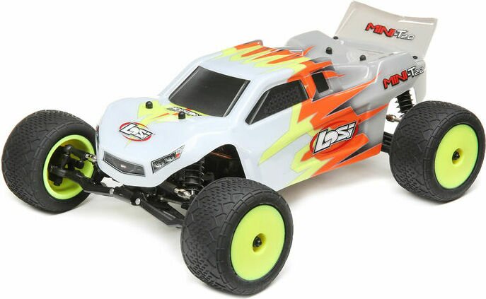 Losi 1/18 Mini-T 2.0 2WD Stadium Truck Brushed RTR, Gray/White Grå