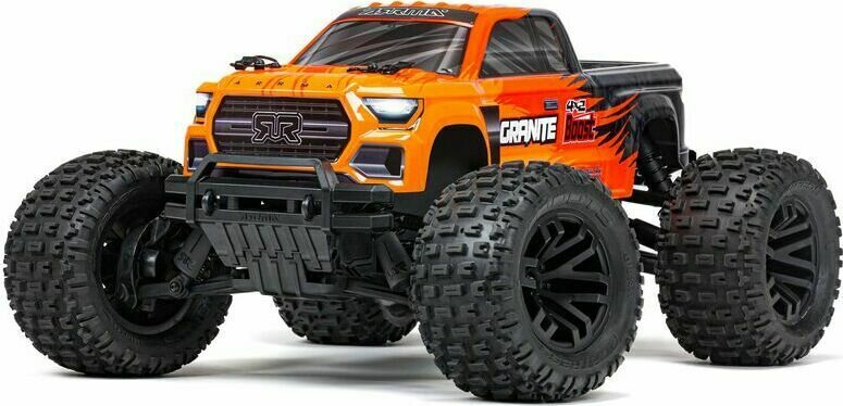 ARRMA RC 1/10 GRANITE 4X2 BOOST MEGA 550 Brushed Monster Truck RTR NiMh-akulla ja Laturilla Oranssi