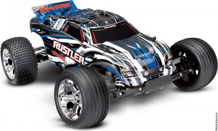 Traxxas Rustler 2WD 1/10 RTR TQ - ilman akkua ja laturia TRX37054-4 Sininen