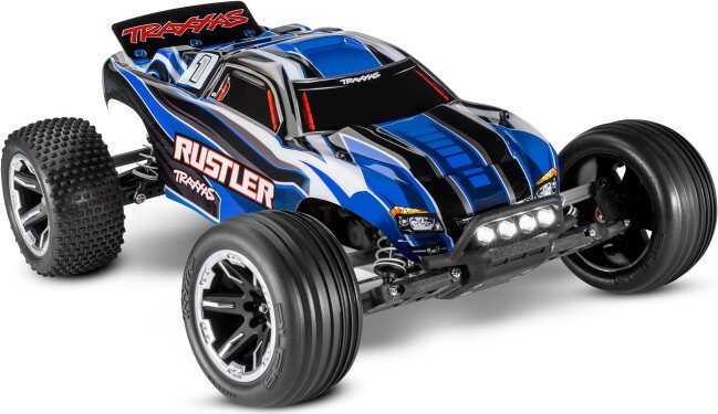 Traxxas Rustler 2WD 1/10 RTR TQ LED - With Batt/Charger Sininen