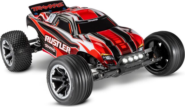Traxxas Rustler 2WD 1/10 RTR TQ LED - With Batt/Charger Punainen