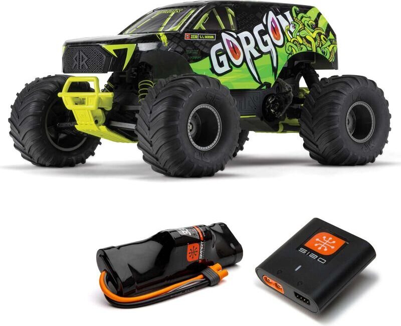ARRMA RC 1/10 GORGON 4X2 MEGA 550 BRUSHED MONSTER TRUCK RTR WITH BATTERY & CHARGER Vihreä
