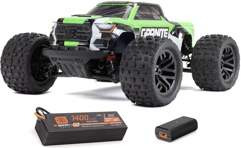 ARRMA RC 1/18 GRANITE GROM MEGA 380 harjallinen 4X4 Monster Truck RTR akulla ja laturilla Green