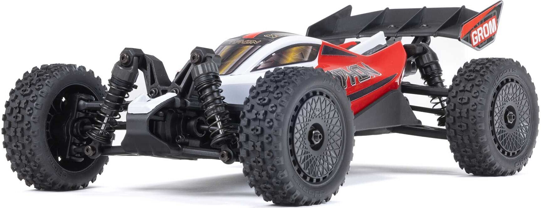 ARRMA RC Typhon GROM MEGA 380 Brushed 4X4 Small Scale Buggy RTR akulla ja laturilla Punane