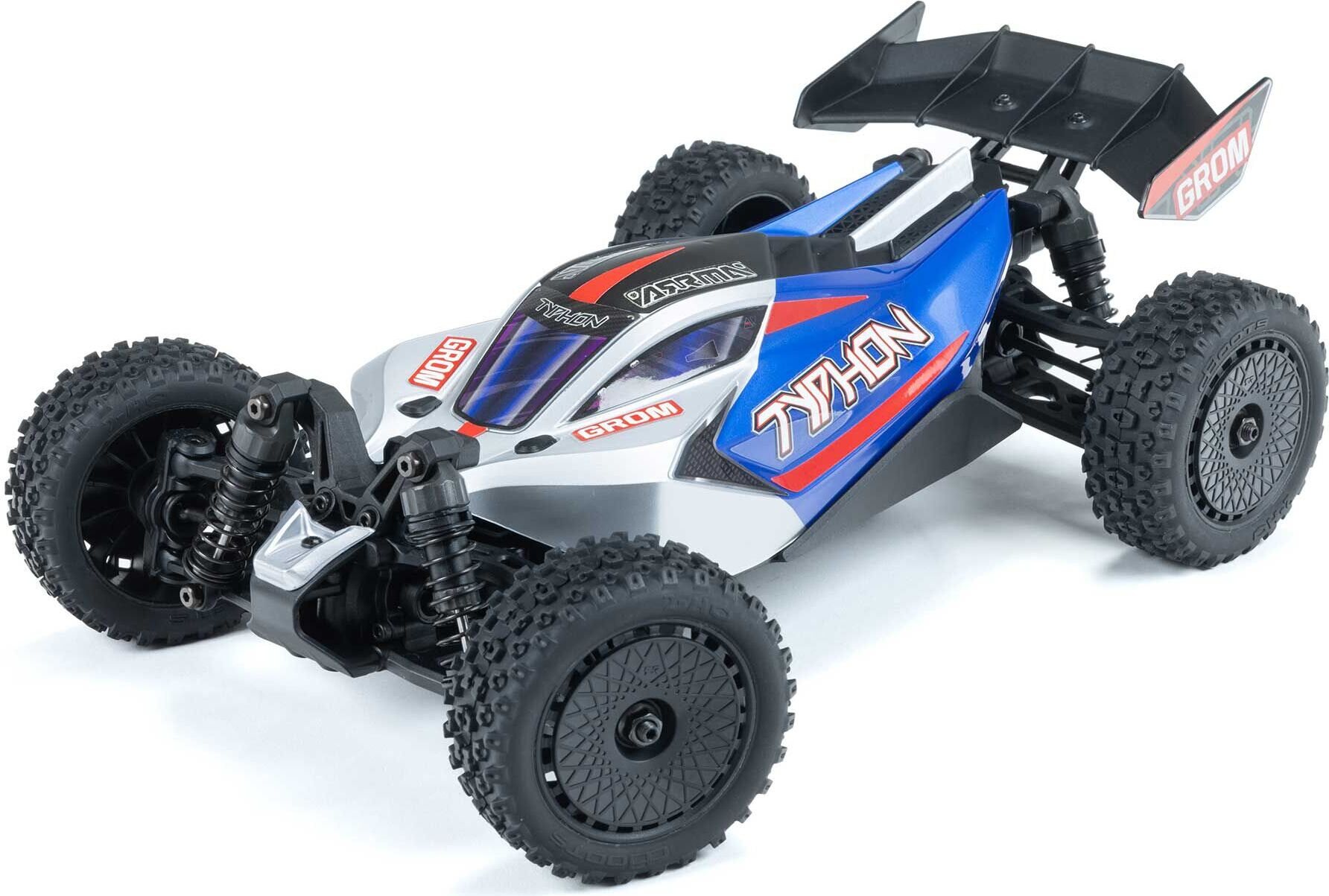 ARRMA RC Typhon GROM MEGA 380 Brushed 4X4 Small Scale Buggy RTR akulla ja laturilla Sininen