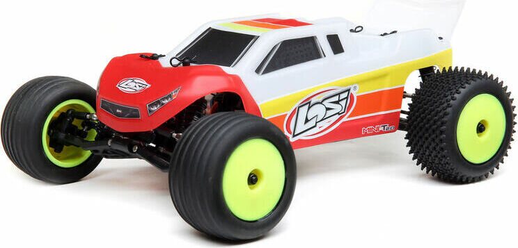 Losi 1/18 Mini-T 2.0 V2 2WD Stadium Truck Brushless RTR, Red Punainen