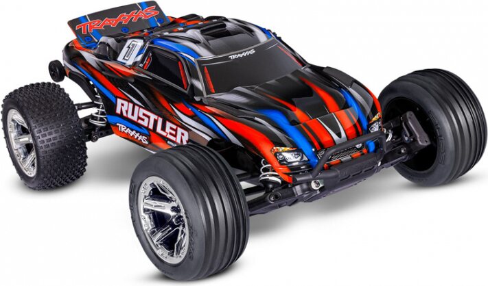 Traxxas Rustler 2WD 1/10 RTR TQ BL-2s HD Punainen