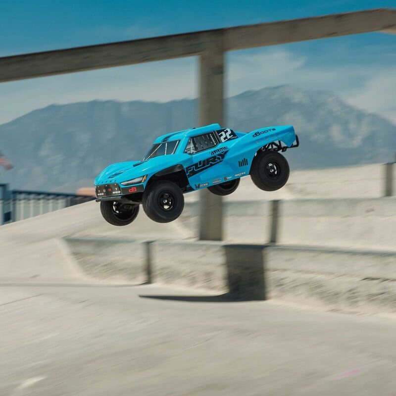 ARRMA RC 1/10 FURY MEGA 550 2WD Short Course Truck RTR (Akulla ja laturilla) Sinine