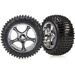 Traxxas 2470R Tires & Wheels Alias Soft/Tracer Chrome 2.2" Rear (2)