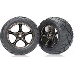 Traxxas 2478A Tires & Wheels Anaconda/Tracer Black Chrome 2.2" Rear (2)
