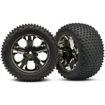 Traxxas 3770A Tires & Wheels Alias/All-Star Black Chrome 2.8" TSM Rear (2)