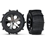 Traxxas 3776 Tires & Wheels Paddel/ All-Star Black Chrome 2.8" TSM Rear