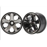 Traxxas 5577A Wheels All-Star Black Chrome 2.8" (Nitro Front) (2)
