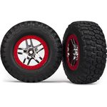 Traxxas 5877R Tires & Wheels BFGoodrich S1/S-Spoke Chrome Red 2WD Front
