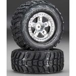 Traxxas 5880 Tires & Wheels Kumho/SCT Satin-Black 4WD/2WD Rear (2)