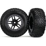 Traxxas 5889 Tires & Wheels SCT/S-Spoke Black-Satin 4WD/2WD Rear TSM