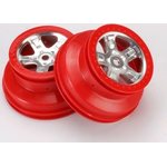 Traxxas 5972A Wheels SCT Satin Chrome-Red (14mm) 2.2/3.0" (2)