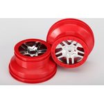 Traxxas 5974A Wheels SCT Split-Spoke Chrome-Red (14mm) 2.2/3.0" (2)
