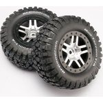 Traxxas 6873 Tires & Wheelsoodrich/S-Spoke Chr. -Black 4WD/2WD Rear TSM