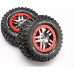 Traxxas 6873A Tires & Wheelsoodrich/S-Spoke Chrome-Red 4WD/2WD Rear