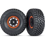 Traxxas 8472 Tires & Wheels Baja KR3/Desert Racer Black-Orange (2) UDR