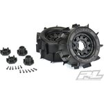 Pro-Line Sand Paw 2.8" Sand Tires Mounted for Stampede 2wd & 4wd Front and Rear, Mounted on Raid Black 6x30 Removable Hex Wheels 1186-10