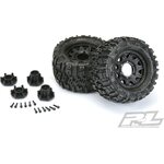 Pro-Line Trencher 2.8" All Terrain Tires Mounted for Stampede 2wd & 4wd Front and Rear, Mounted on Raid Black 6x30 Removable Hex Wheels 1170-10