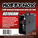 Hobbynox Airbrush Compressor 1/4HP with 3.5L Tank (0-6BAR)