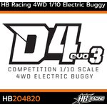 HB Racing D4 Evo3 1/10 4WD Electric Off-Road Buggy Kit