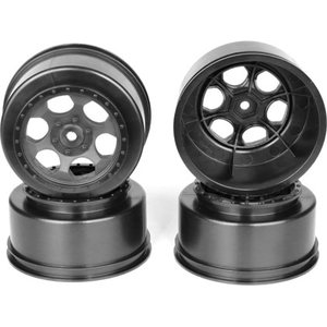 DE Racing Trinidad SC Wheels for TLR TEN-SCTE - 22SCT/Tekno SCT410/BLACK/4pcs