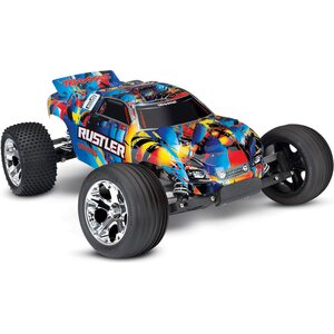 Traxxas Rustler 2WD 1/10 RTR TQ - Akulla ja laturilla