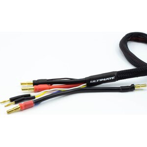 Ultimate Racing UR46504 2 x 2S CHARGE CABLE LEAD w/4mm & 5mm BULLET CONNECTOR (60cm)