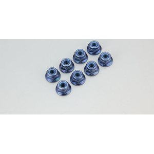 Kyosho NYLON LOCK FLANGED STEEL NUTS M4X5.6 (8) - BLUE K.1-N4056FN-B