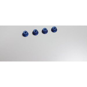 Kyosho ALU NYLON LOCK FLANGED NUTS M4X4.5 - BLUE (4) K.1-N4045FNA-B