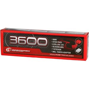 Robitronic NiMH Battery 3600mAh 7,2V Stick Pack T-Plug & Tamiya