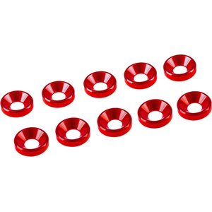 Ultimate Racing 3 mm. ALU. WASHER RED (10 pcs)